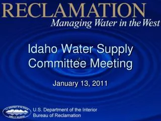 Idaho Water Supply Committee Meeting