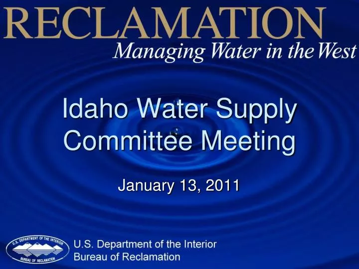 idaho water supply committee meeting