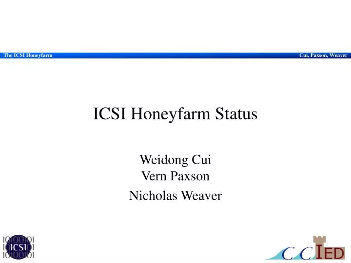 icsi honeyfarm status