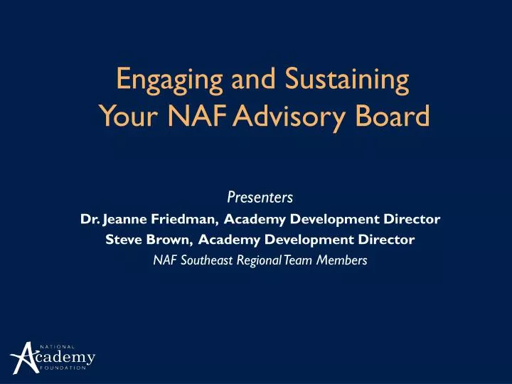 engaging and sustaining your naf advisory board