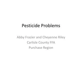 Pesticide Problems