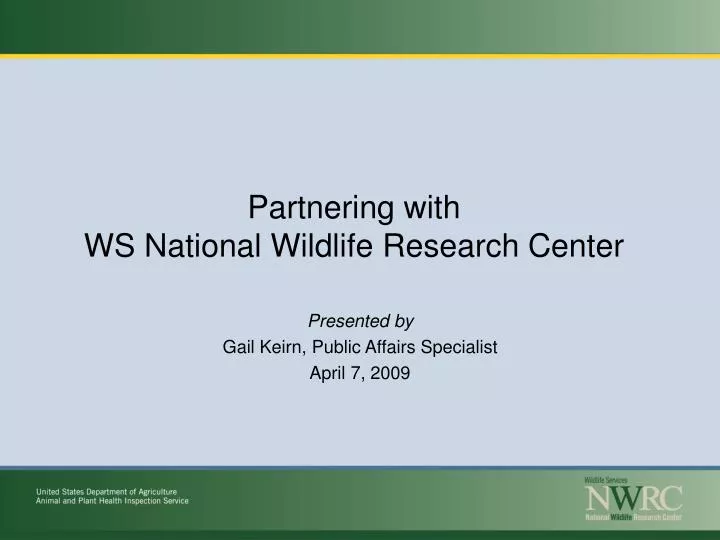partnering with ws national wildlife research center