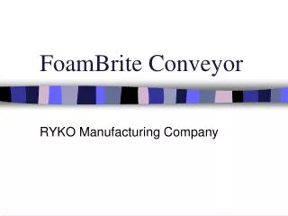 FoamBrite Conveyor