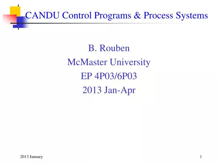 candu control programs process systems