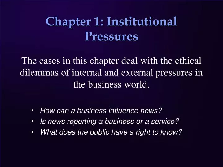 chapter 1 institutional pressures