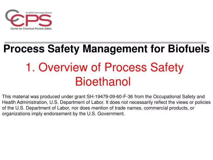 1 overview of process safety bioethanol