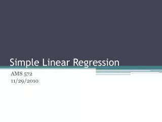 Simple Linear Regression