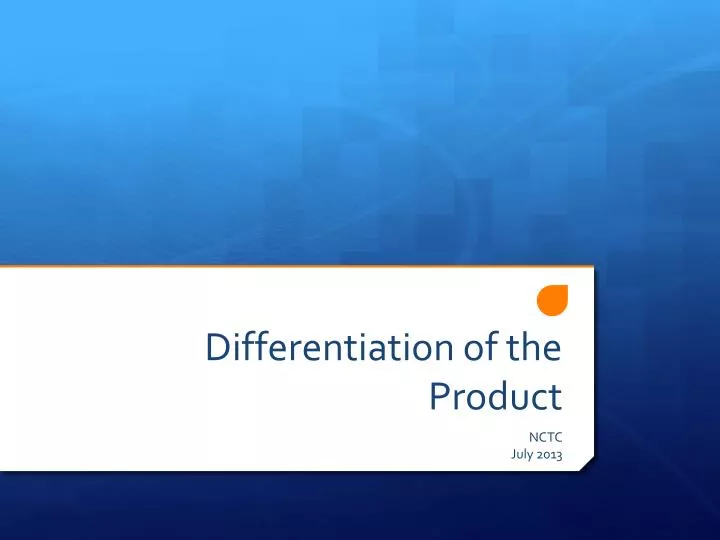 differentiation of the product