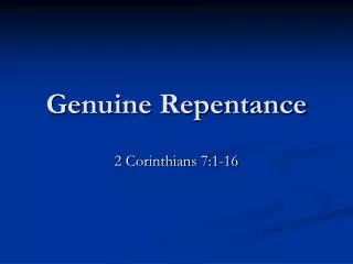 Genuine Repentance