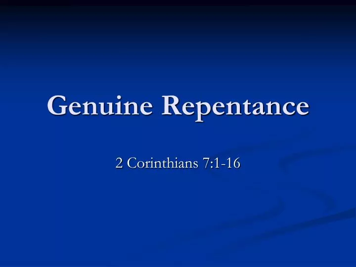 genuine repentance