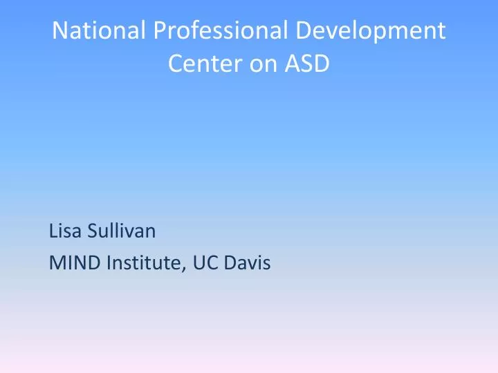 national professional development center on asd