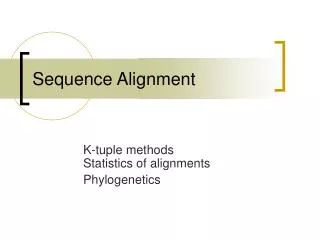 Sequence Alignment