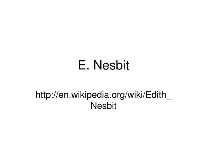 e nesbit