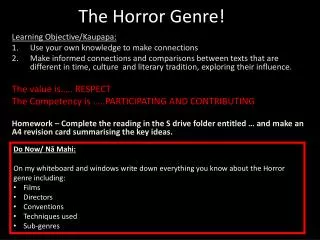 The Horror Genre!