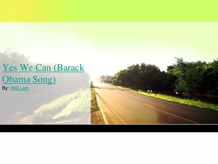 yes we can barack obama song