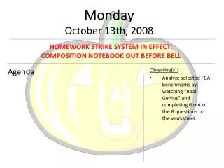Monday October 13th, 2008
