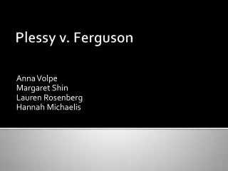 Plessy v. Ferguson