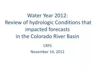 CRFS November 14, 2012