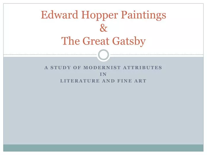 edward hopper paintings the great gatsby