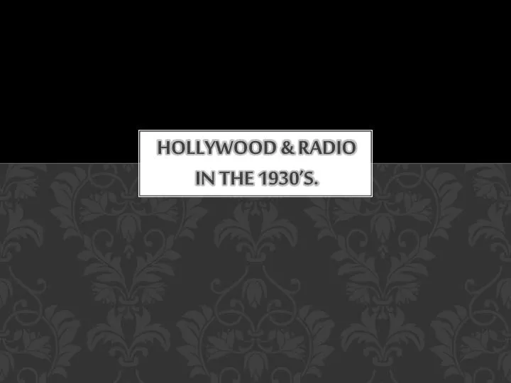 hollywood radio in the 1930 s
