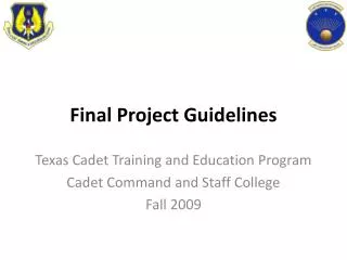 Final Project Guidelines