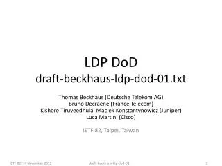 LDP DoD draft-beckhaus-ldp-dod-01.txt