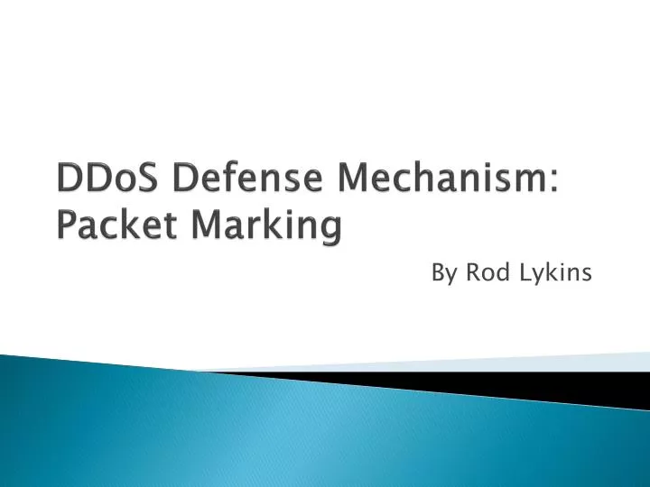 ddos defense mechanism packet marking