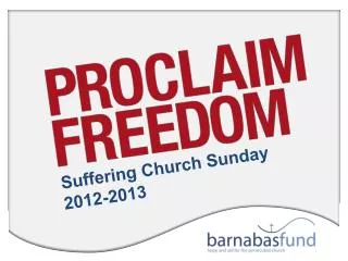 Suffering Church Sunday 2012-2013