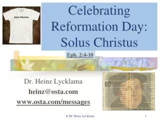 Celebrating Reformation Day: Solus Christus