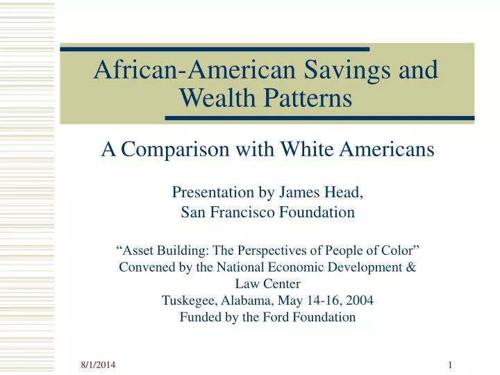african american savings and wealth patterns