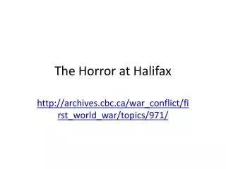 The Horror at Halifax
