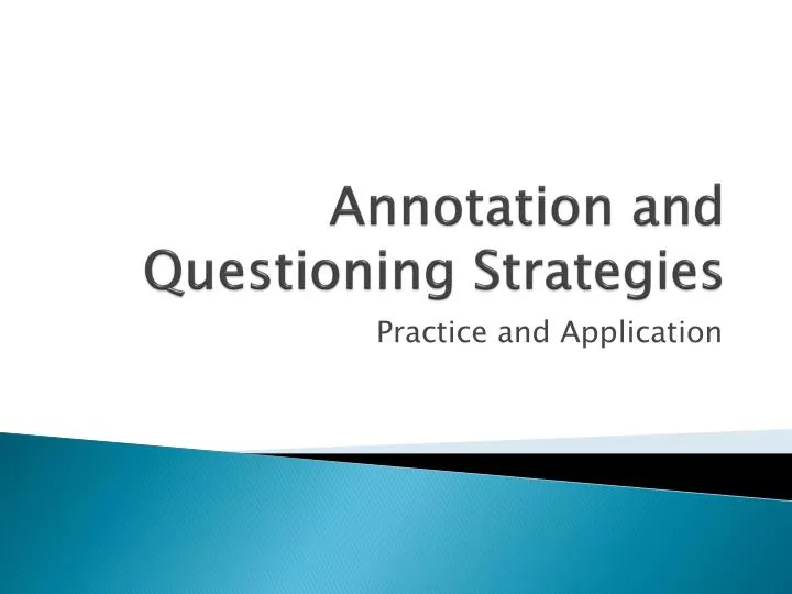 annotation and questioning strategies