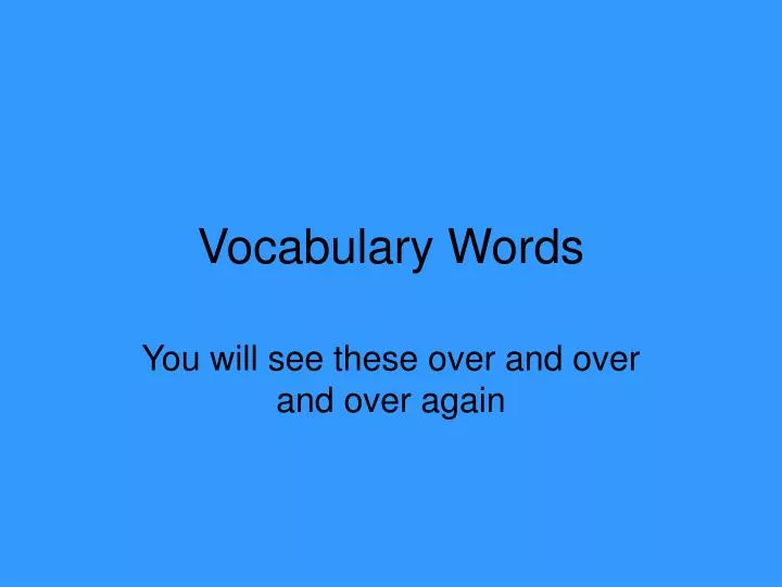 vocabulary words