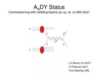 A N DY Status Commissioning with colliding beams (p ? +p ? at ?s=500 GeV)