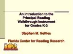 Effective Reading Walkthroughs: Enhancing K-3 Instruction - slide 1