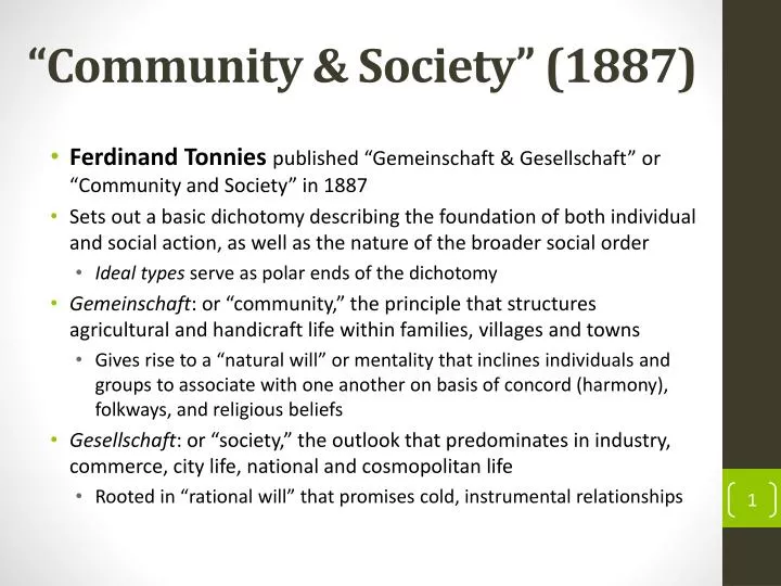 community society 1887