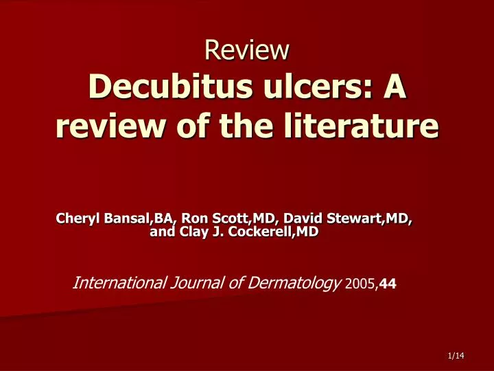 review decubitus ulcers a review of the literature