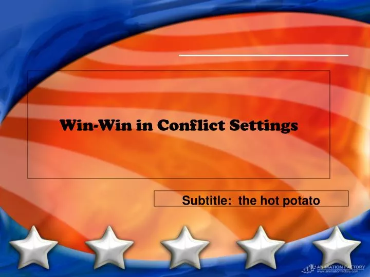 win win in conflict settings