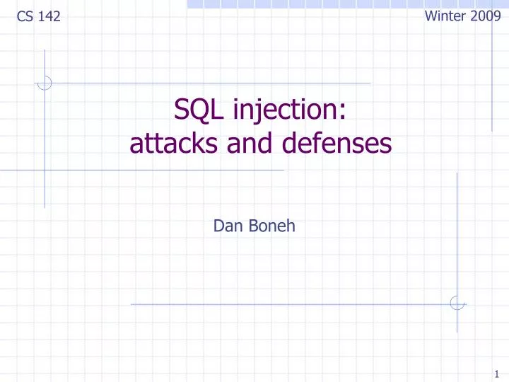 sql injection attacks and defenses