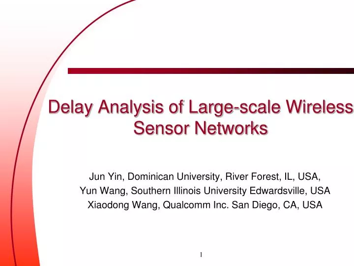 delay analysis of large scale wireless sensor networks
