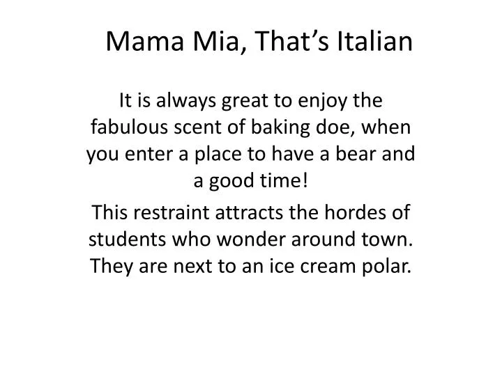 mama mia that s italian
