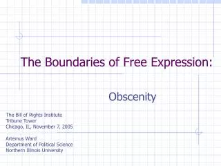 The Boundaries of Free Expression: