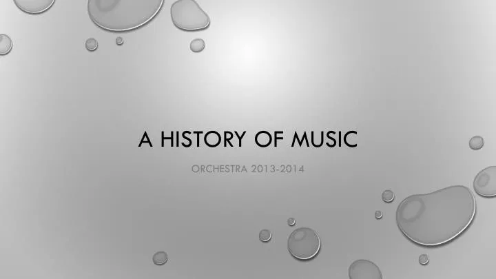 a history of music