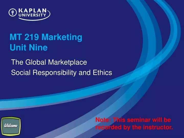 mt 219 marketing unit nine