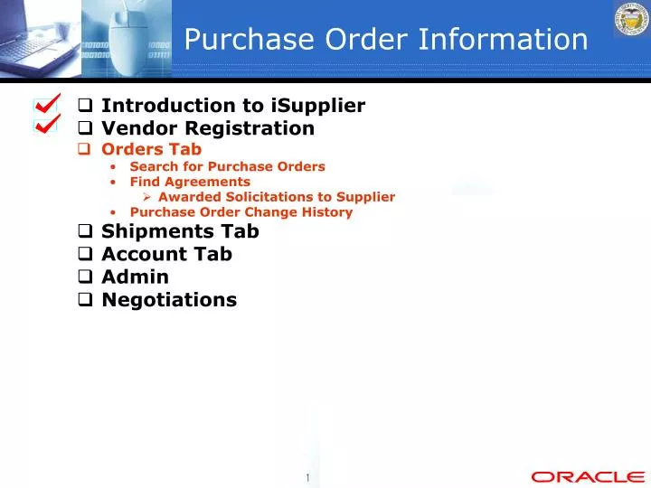 purchase order information