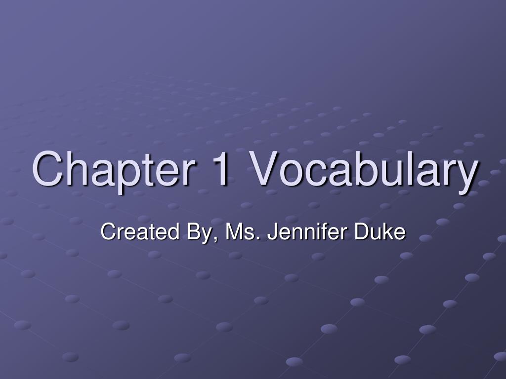PPT - Chapter 1 Vocabulary PowerPoint Presentation, free download - ID ...