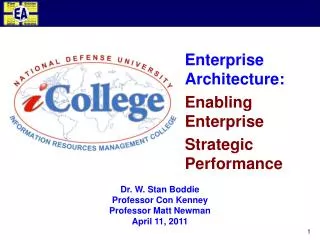 Enterprise Architecture: Enabling Enterprise Strategic Performance