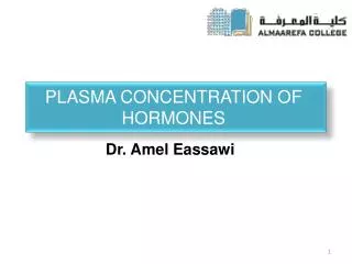 PLASMA CONCENTRATION OF HORMONES