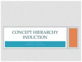 Concept Hierarchy Induction