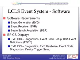 LCLS Event System - Software